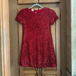 Girls Red Sequin Dress